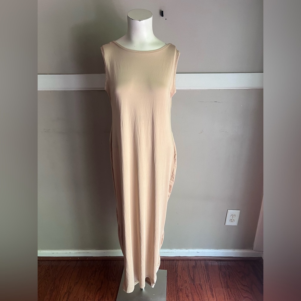 PrettyLittleThing Nude Sleeveless Maxi Dress